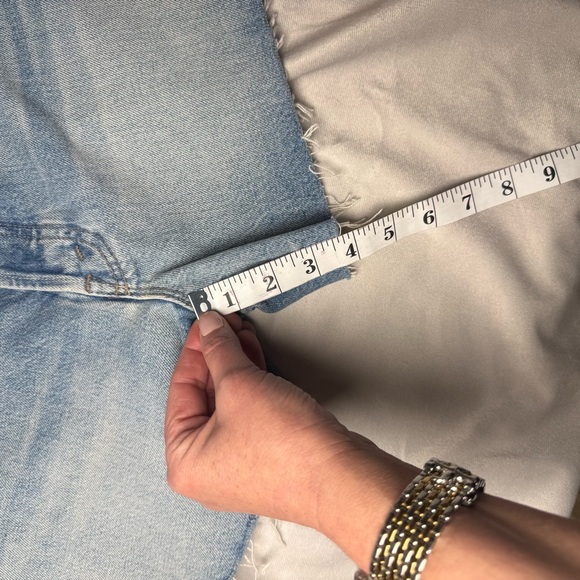 NWOT MOTHER The Skipper Short N Long Fray Shorts (Leap at the Chance), Size: 32 - Picture 11 of 13